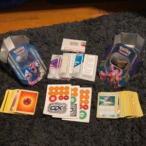 Over 100 Pokémon trainer cards and over 80 energy